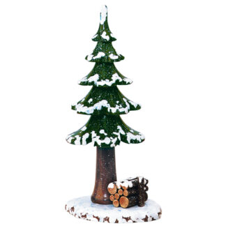 Wiki Winterbaum mit Holzstapel 17cm