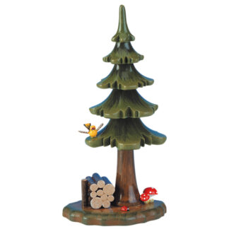 Sommerbaum mit Holzstapel  16cm