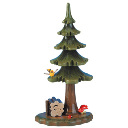 Sommerbaum mit Holzstapel  16cm