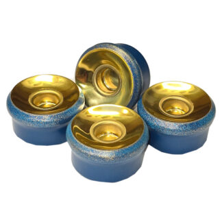 4er Set Teelichteinsatz - blau/gold
